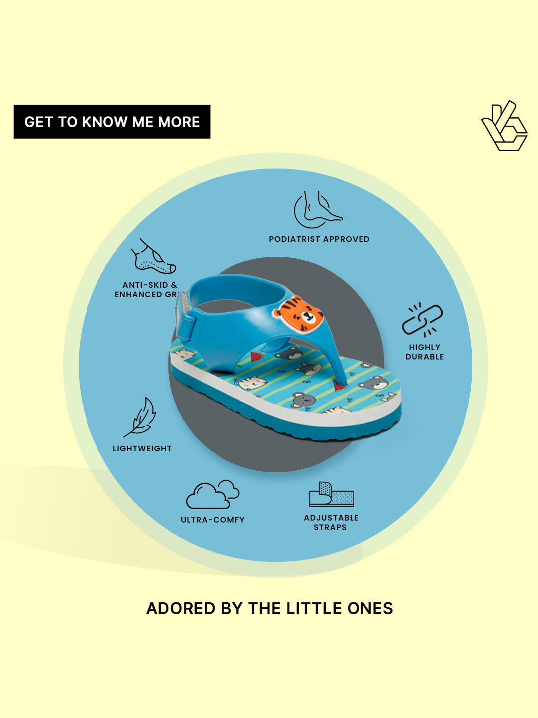 Premium Tiger Candy Flip-flops - Sky Blue (Boys)