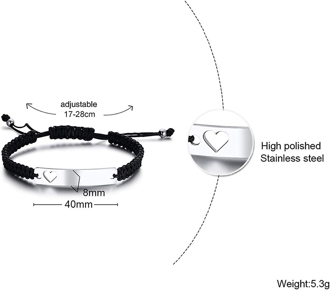 Dacida Matching Couples Bracelets for Women Men Long Distance Bracelets for Couples His Hers Bracelets Relationship Bracelets Anniversary Christmas Birthday Gifts