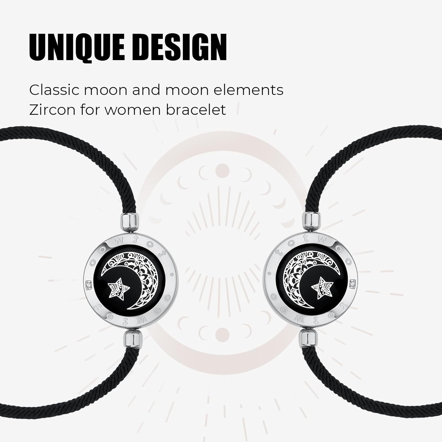 Dacida Long Distance Touch Bracelets for Couples, Vibration & Light up for Love Couples Bracelets | Long Distance Relationship Gifts for Girlfriend Bluetooth Pairing Jewelry