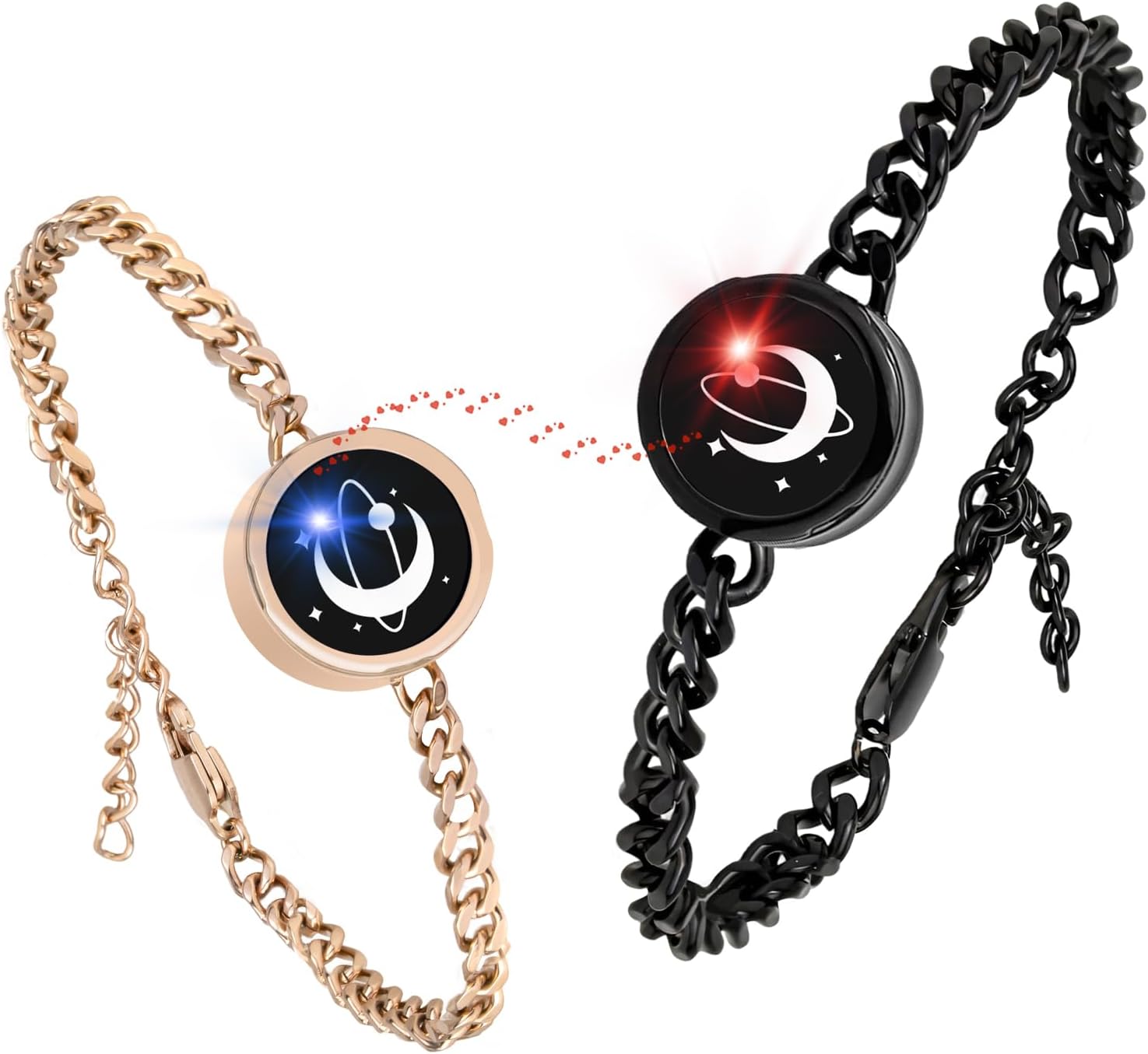 Dacida Long Distance Touch Bracelets,Couples Bracelets, Remote Smart Matching Couples Bracelet for Couples Suitable for Long Distance Relationship Girlfriend Boyfriend Passing on Love and Miss Gifts