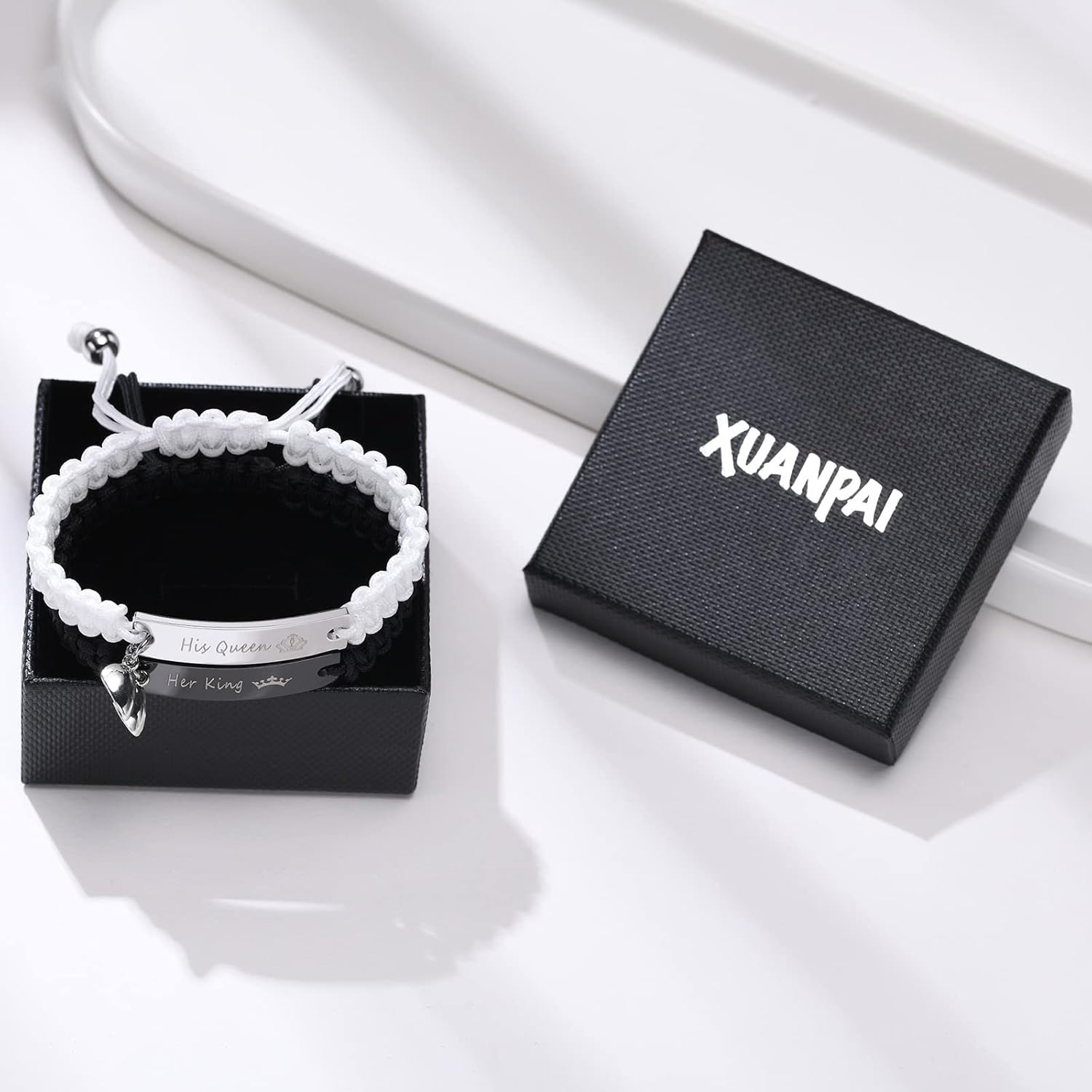 Dacida Matching Couples Bracelets for Women Men Long Distance Bracelets for Couples His Hers Bracelets Relationship Bracelets Anniversary Christmas Birthday Gifts