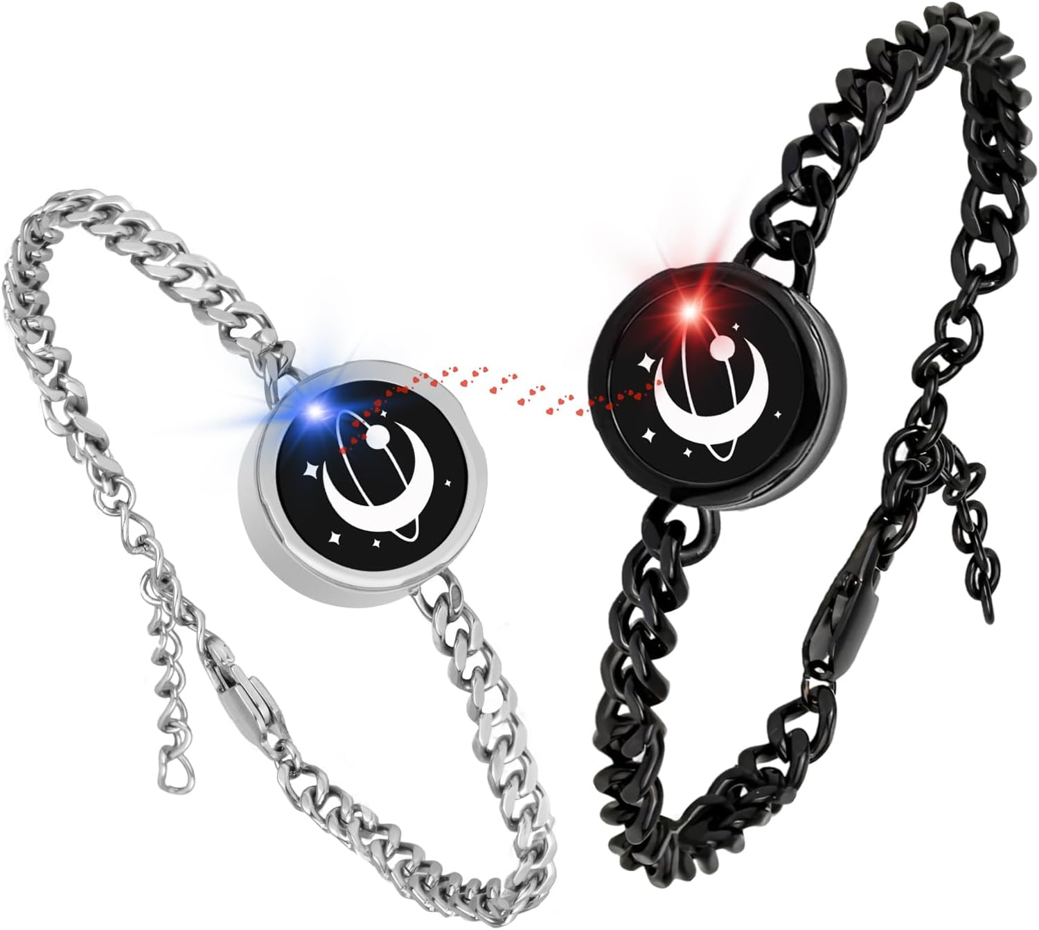 Dacida Long Distance Touch Bracelets,Couples Bracelets, Remote Smart Matching Couples Bracelet for Couples Suitable for Long Distance Relationship Girlfriend Boyfriend Passing on Love and Miss Gifts