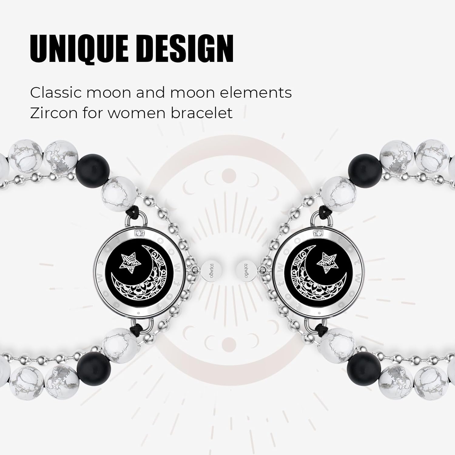 Dacida Long Distance Touch Bracelets for Couples, Vibration & Light up for Love Couples Bracelets | Long Distance Relationship Gifts for Girlfriend Bluetooth Pairing Jewelry