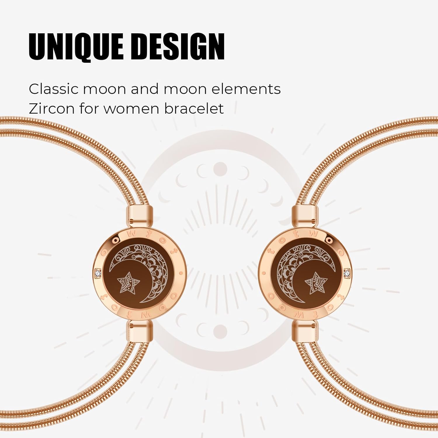 Dacida Long Distance Touch Bracelets for Couples, Vibration & Light up for Love Couples Bracelets | Long Distance Relationship Gifts for Girlfriend Bluetooth Pairing Jewelry