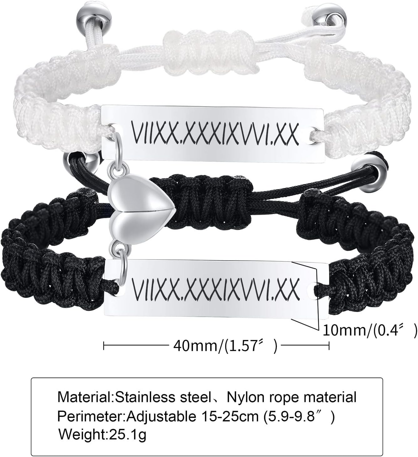 Dacida Matching Couples Bracelets for Women Men Long Distance Bracelets for Couples His Hers Bracelets Relationship Bracelets Anniversary Christmas Birthday Gifts